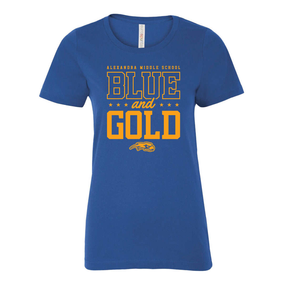 AMS Blue & Gold Ladies T-Shirt (S1-8000L)