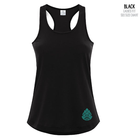 HBB Teal Faceted Hop Ladies Racerback Tank (T6-ATC3604L)