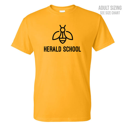 Herald School Bee Logo Unisex T-Shirt (T1009-64000)
