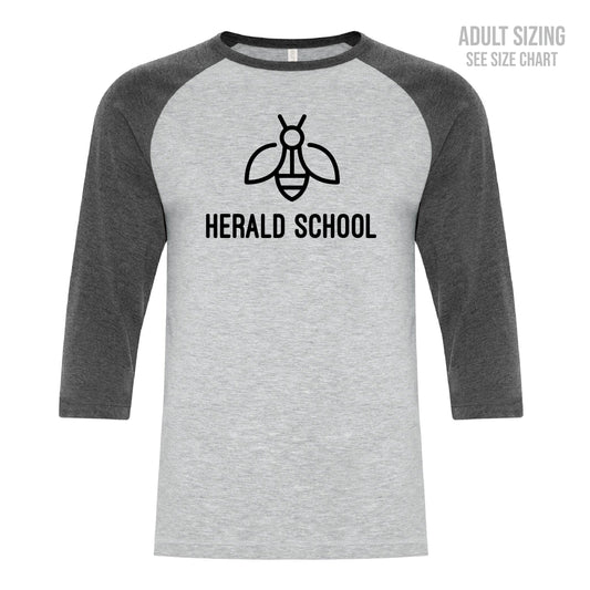 Herald School Bee Logo Unisex Baseball Tee (T1009-ATC0822)