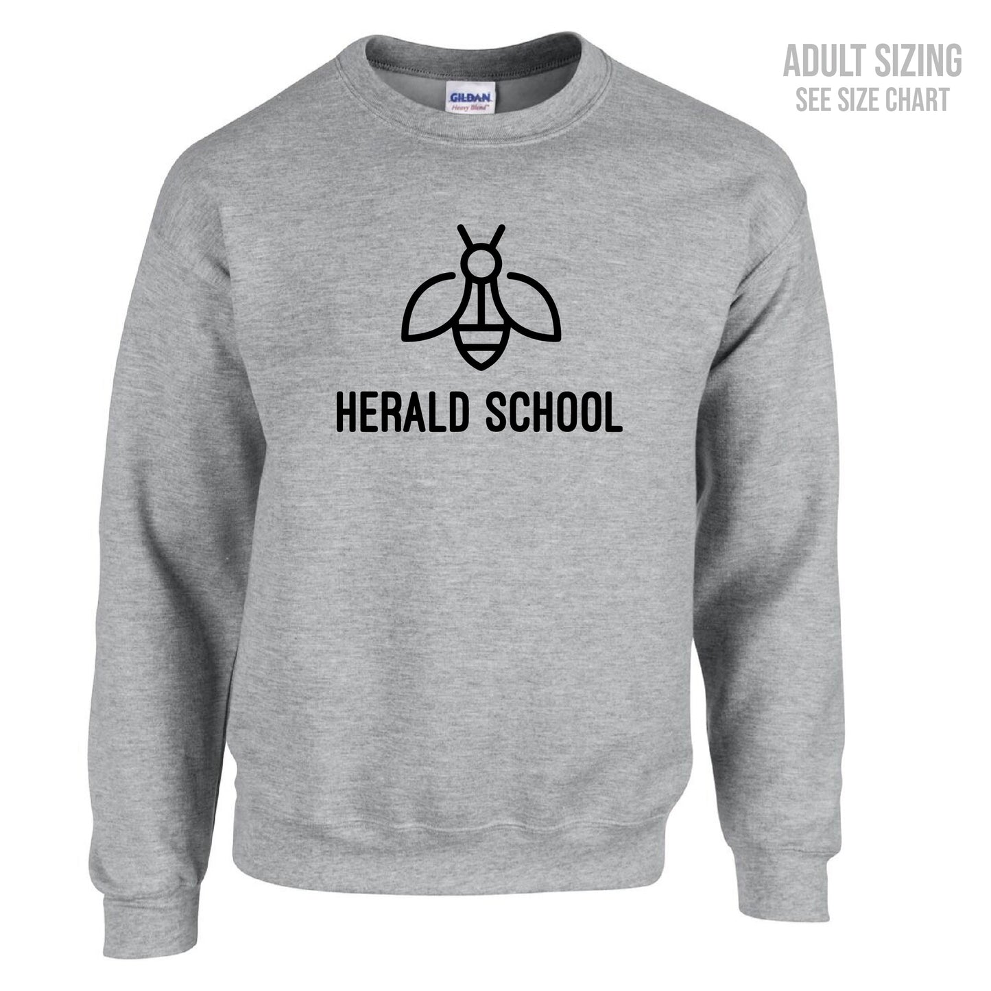 Herald School Bee Logo Unisex Crewneck Sweatshirt (T1009-18000)