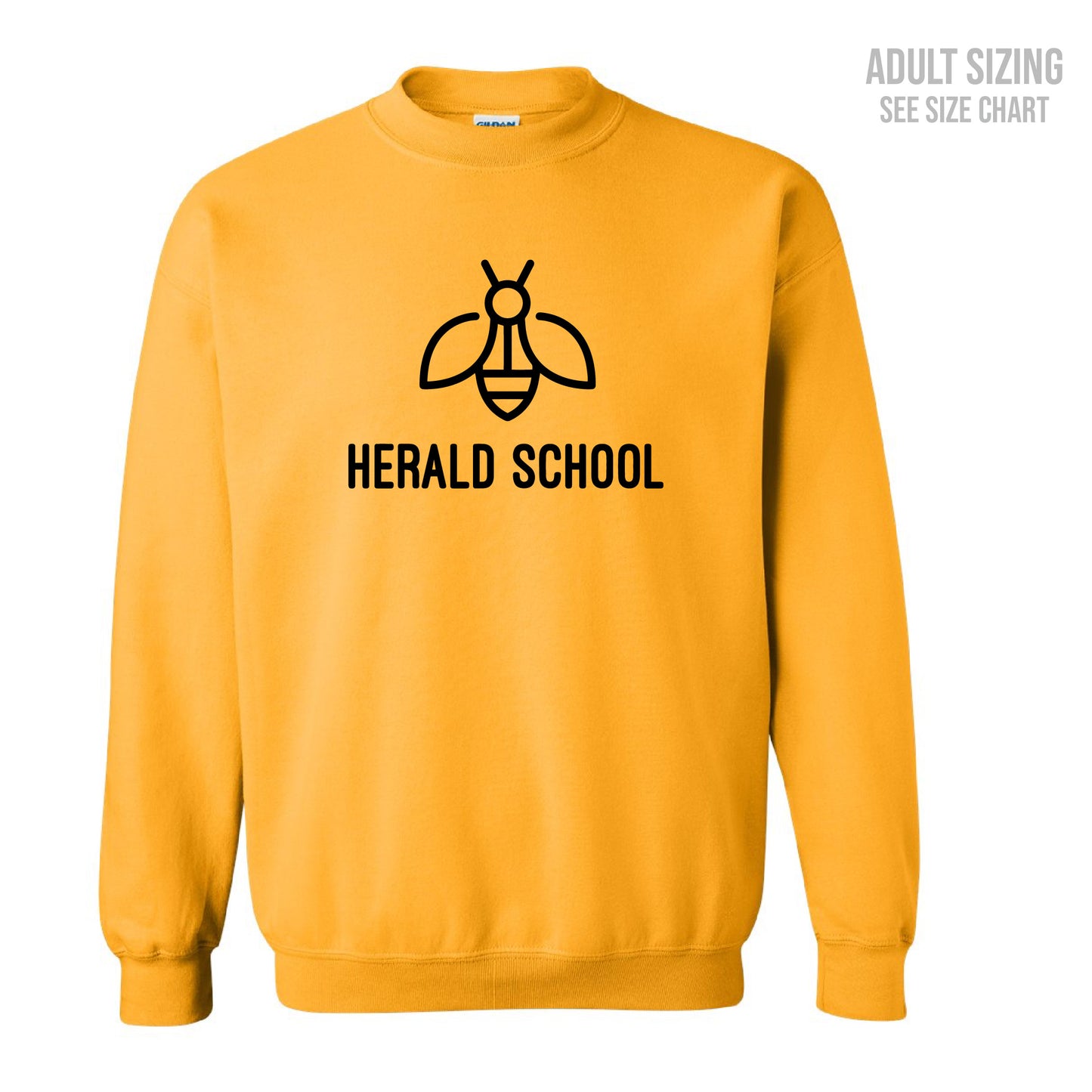 Herald School Bee Logo Unisex Crewneck Sweatshirt (T1009-18000)