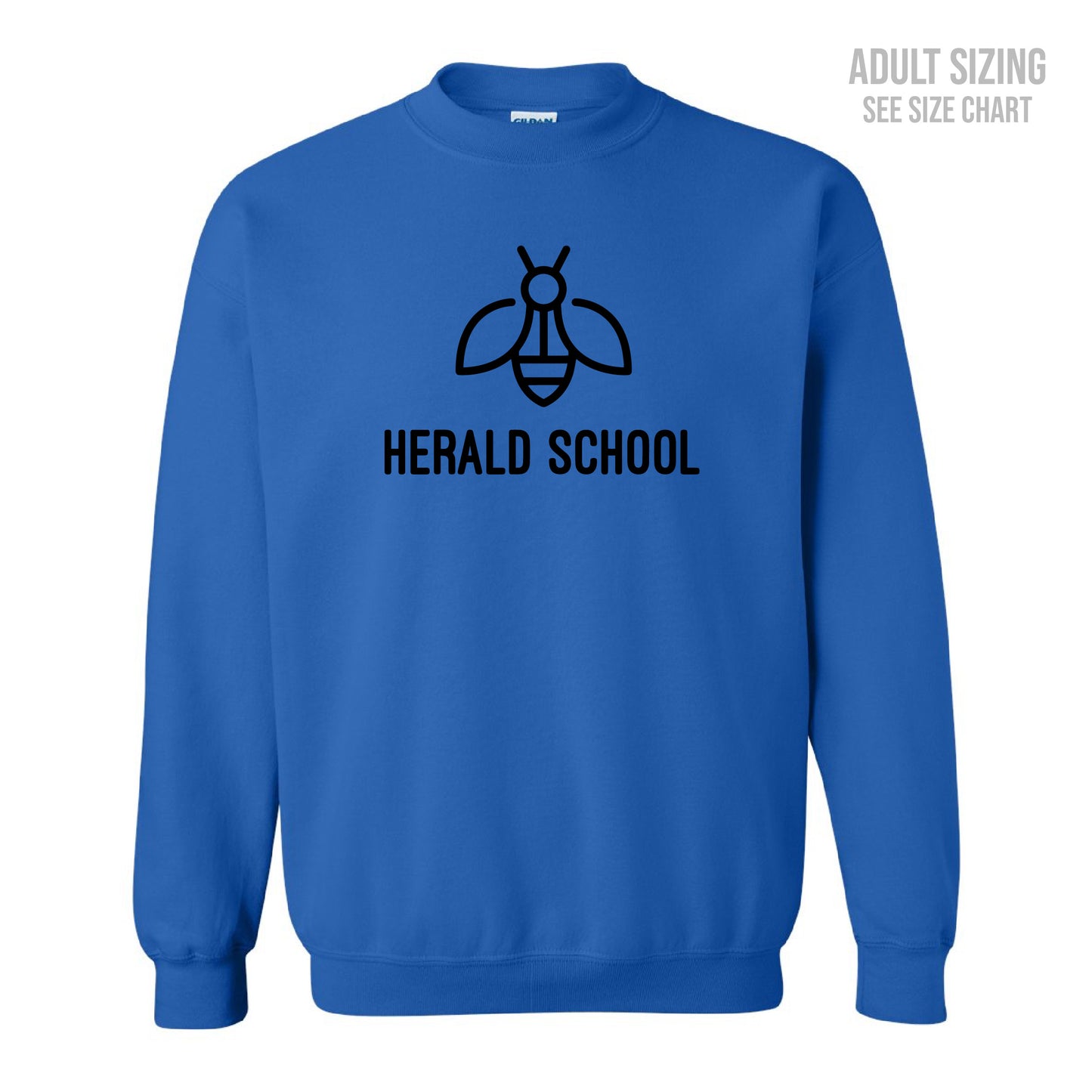 Herald School Bee Logo Unisex Crewneck Sweatshirt (T1009-18000)
