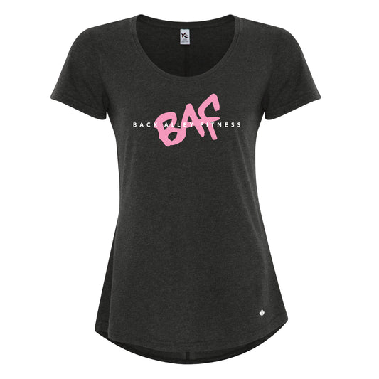 BAF Pink Logo Ladies Scoop Neck Triblend T-Shirt (T4-KOI8036L)